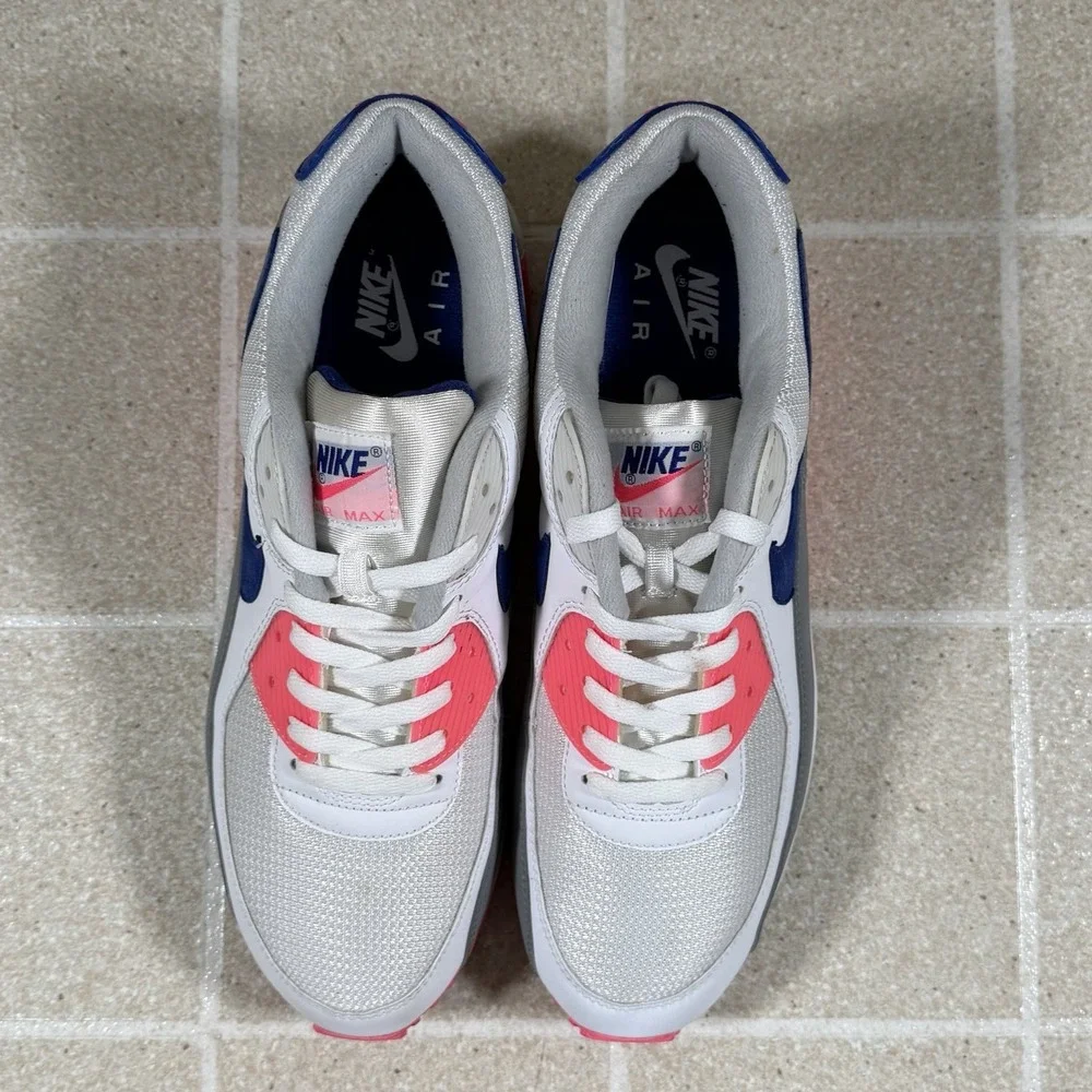 Nike Air Max 90 Womens Sneakers White Pink Blue Size 14.5W / 13M CT1887-100